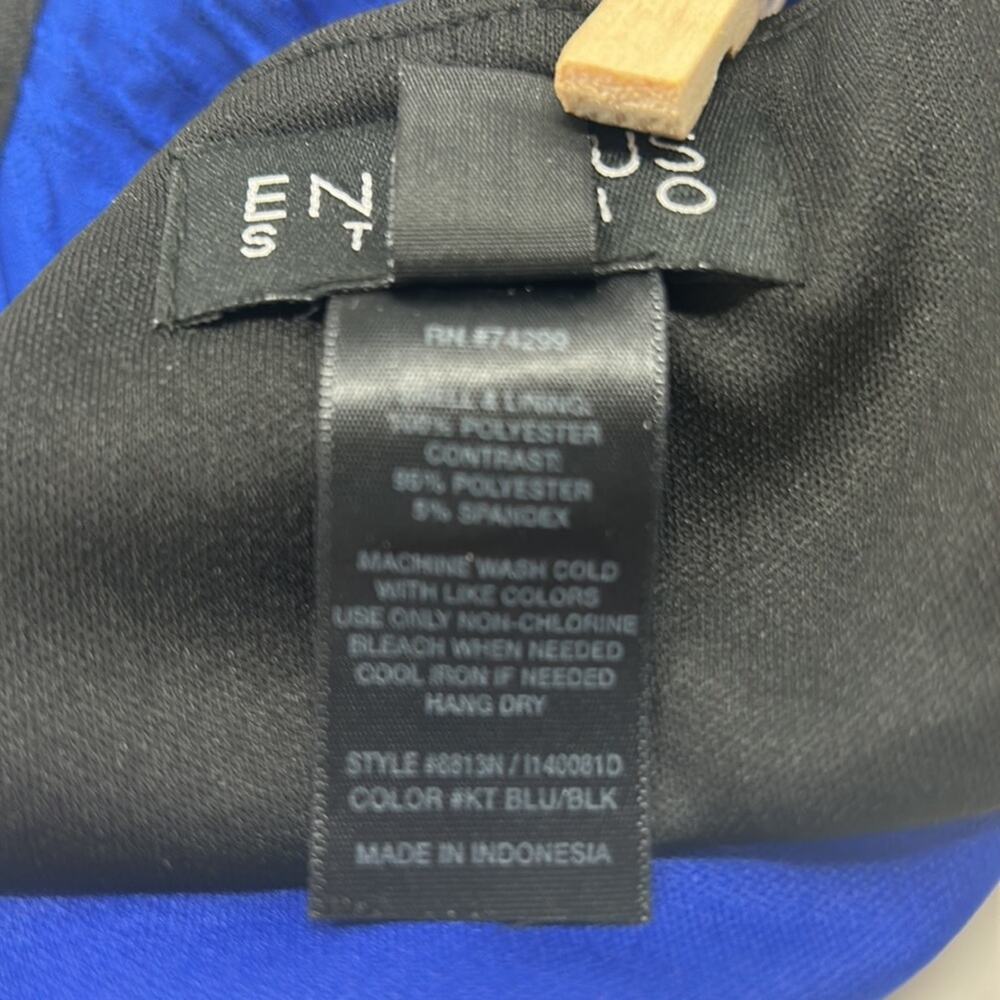 Enfocus Women's Sleeveless Blue & Black Color Block Dress Size 12 - Picture 12 of 13
